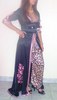 Caftan noir et rose pantalon effet 