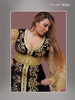 caftan velour bordeau et dentelle or